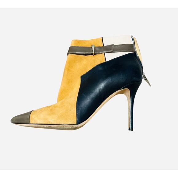 Prabal Gurung Shoes - Prabal Gurund Black/Beige Bootie. Size 39.5. 4" Heel. Leather/Suede
